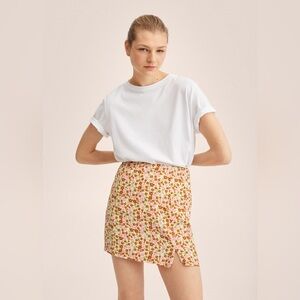 MANGO Floral Print Skirt - Multicolor size s